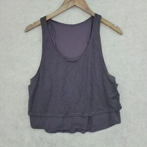 lululemon athletica Gray Striped Tank Top